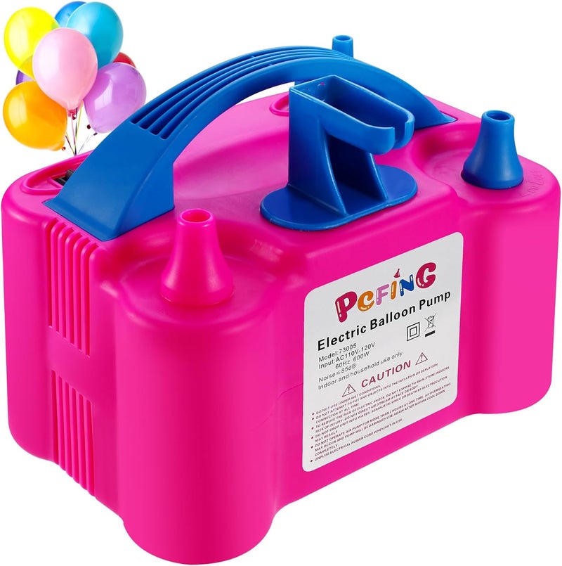 PCFING Balloon Pump Electric, Portable Balloons Inflator Blower Machine with Balloon Tie Tool & Dual Nozzle - Image 1